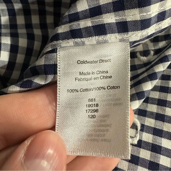 Coldwater Creek Blue White Checkered Picnic Tunic Shirt Size Large - Picture 13 of 14